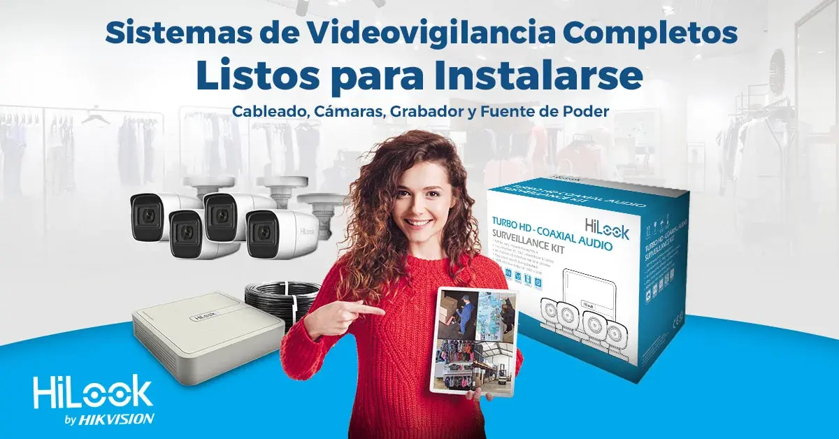 Sistemas de videovigilancia completos - Cableado, cámaras, grabador y fuente de poder